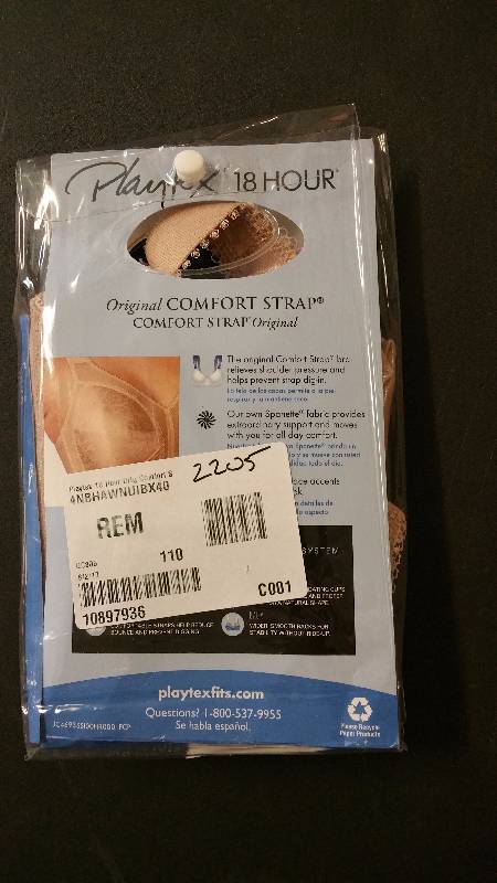 lot 2205 image: Playtex 18 Hour Original Comfort Strap Wireless Bra Cafe Au Lait 40 DD
