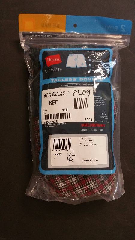 lot 2209 image: Hanes MN Tartan Boxers 2X-4X Multi 3XL