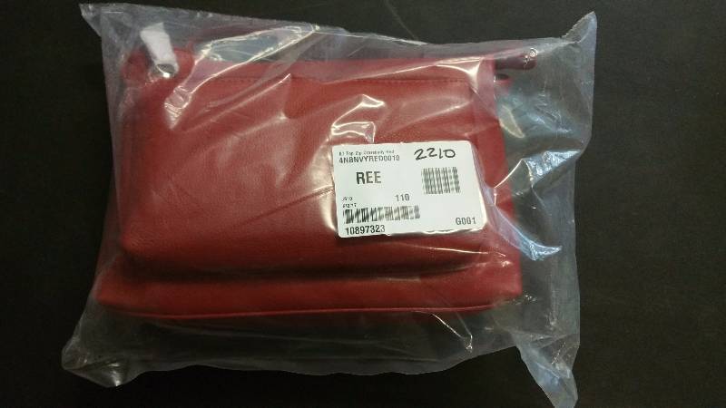 lot 2210 image: ILI Top Zip Crossbody Bag Red