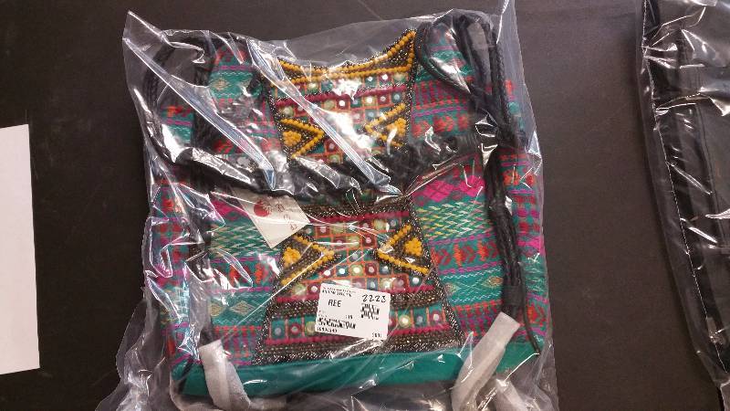 lot 2223 image: Big Buddha Briella Embroidered Tassel Tote Teal