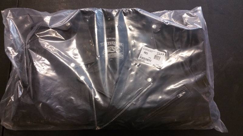 lot 2239 image: Event Leather Mens Basic Motorcycle Jacket Black 3X