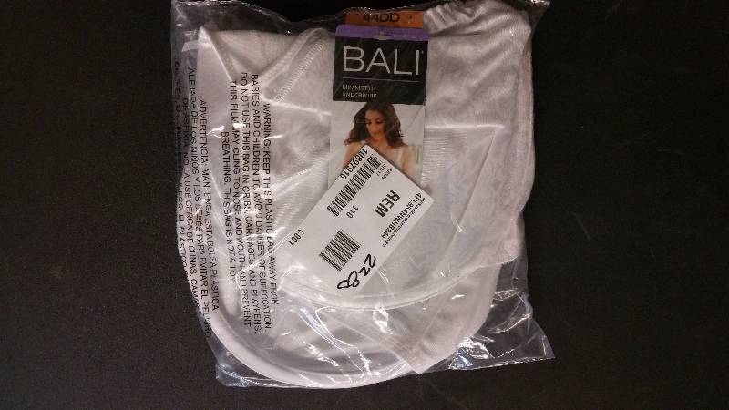 lot 2280 image: Bali Satin Minimizer Underwire Bra White 44 DD