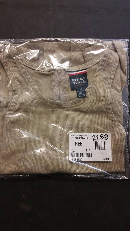 lot 2288 image: French Toast Pleated Hem Jumper with Ribbon Khaki 2T