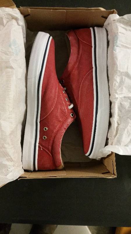 lot 2478 image: Sperry Mens Striper CVO Sneaker Chili Red 10.5