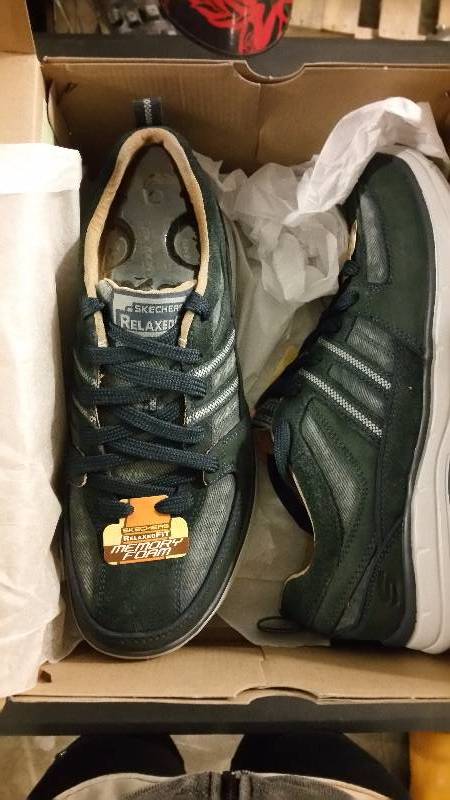 lot 2489 image: Skechers Relaxed Fit Glides Soman Mens Sneaker Oxfords - Navy 9.5