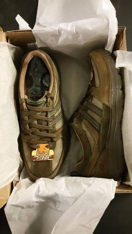 lot 2491 image: Skechers Relaxed Fit Glides Soman Mens Sneaker Oxfords - Desert 7.5
