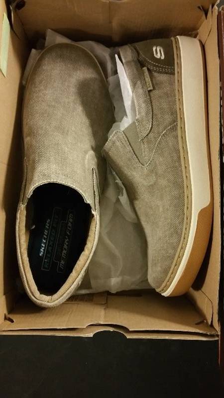 lot 2492 image: Skechers Mens Palen Tiago Washed Canvas Casual Shoe - Taupe 9