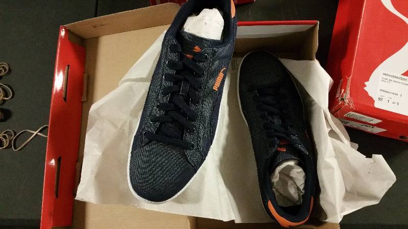 lot 2513 image: Puma Mens Smash Denim Sport Shoe - Navy 11