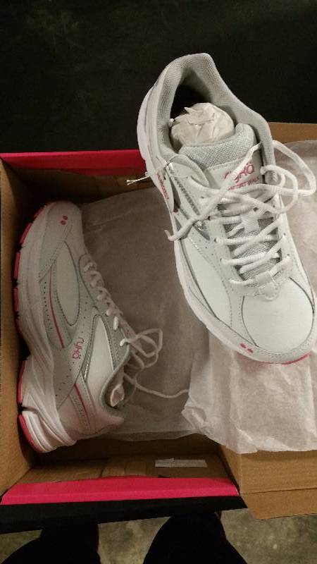 lot 2533 image: RYKA Womens COMFORT WALK Walking Shoe - White-Silver-Pink 6