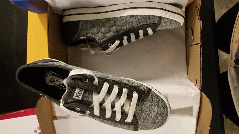 lot 2536 image: Keds Womens Kickstart Quilted Jersey Sneaker - Charcoal 7