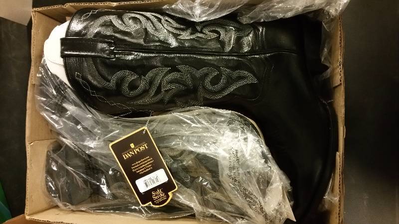 lot 2565 image: Dan Post Mens All Leather Western Boots - Black 11