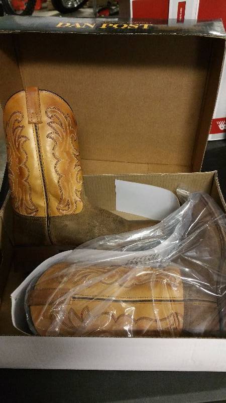 lot 2577 image: Dan Post Ferrier Mens Texas Orange Leather Boots - Wide Brown 9