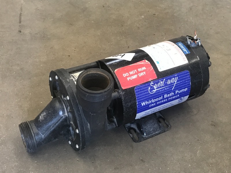 lot 24 image: Swirl-Way 1HP Single Phase Bath Pum...