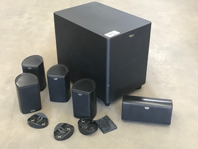 lot 43 image: Kilpsch Surround Sounds Speaker Set...