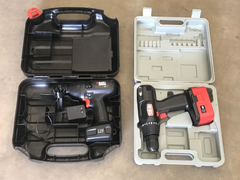 lot 55 image: (2) Partial Cordless Drill Sets ...