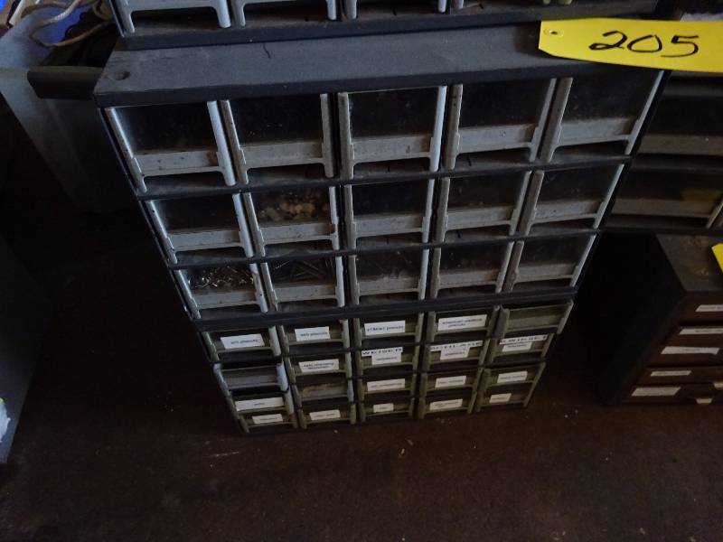 lot 205 image: (2) Plastic Parts Bins