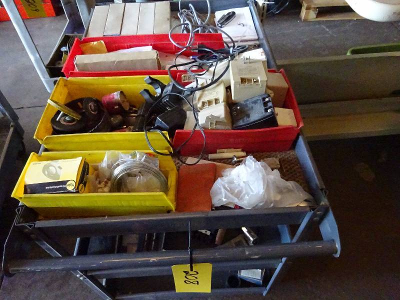 lot 208 image: Metal Shop Cart wContents