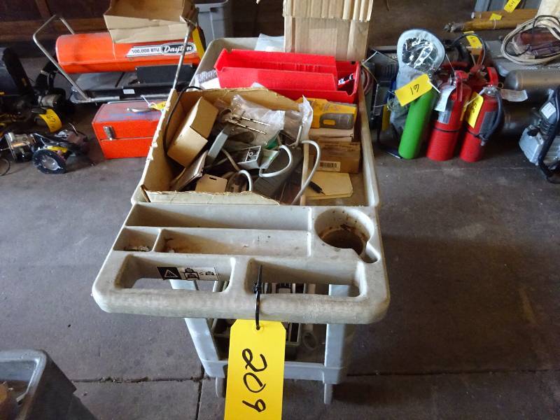 lot 209 image: Plastic Shop Cart wContents