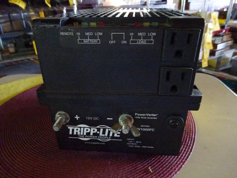 lot 295 image: (2) Tripp-Lite 1000 Watt Inverters
