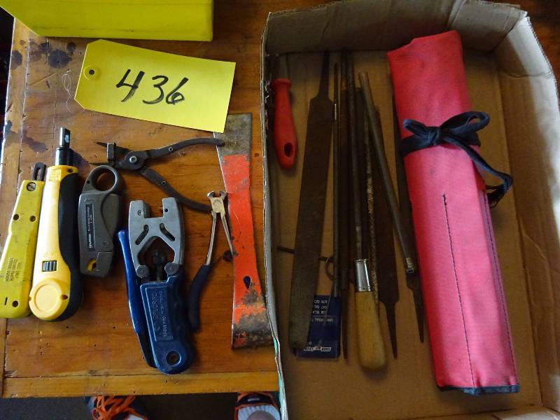 lot 436 image: Crinp Tool BandC Connectors, Files,Punch Tools