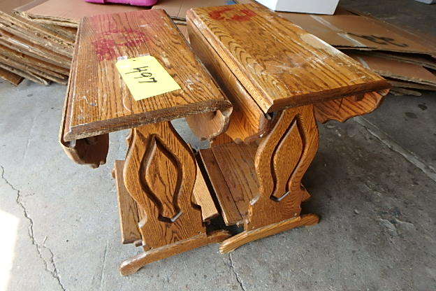 lot 497 image: Pair Drop Leaf Side tables