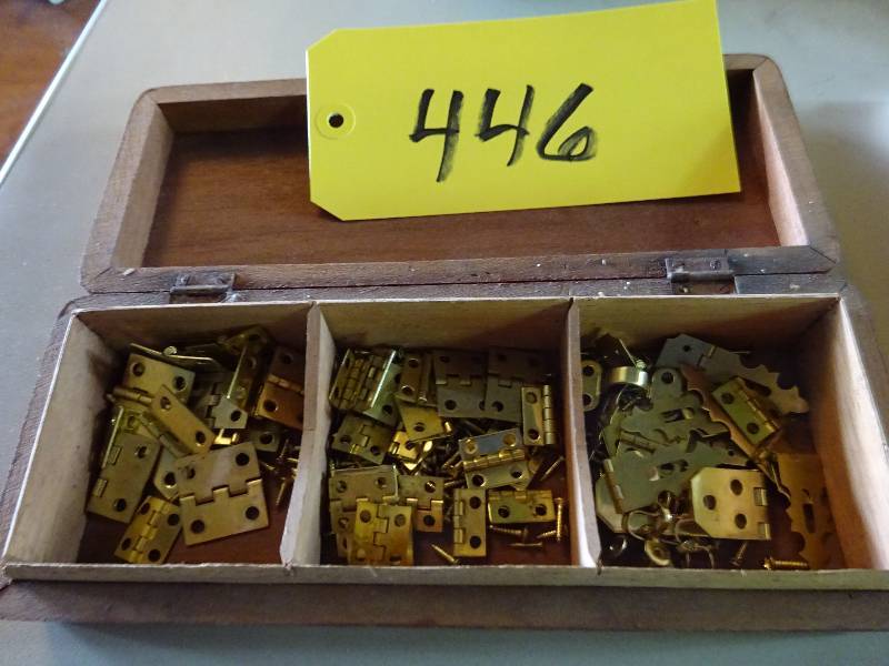lot 446 image: Lot of Tiny Brass Hinges