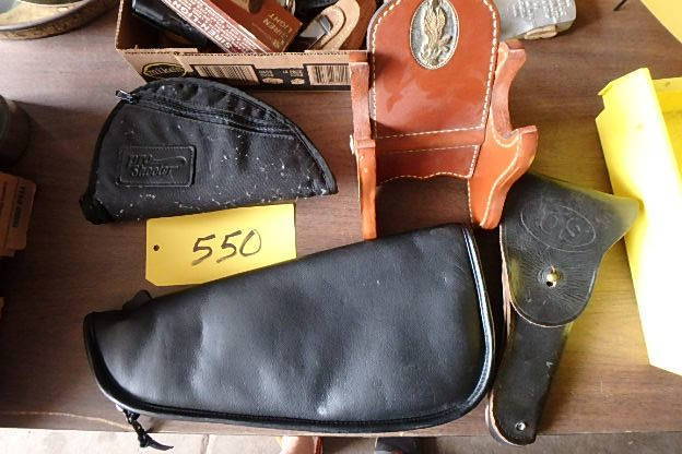 lot 550 image: Pistol Stand, Holster, Cases