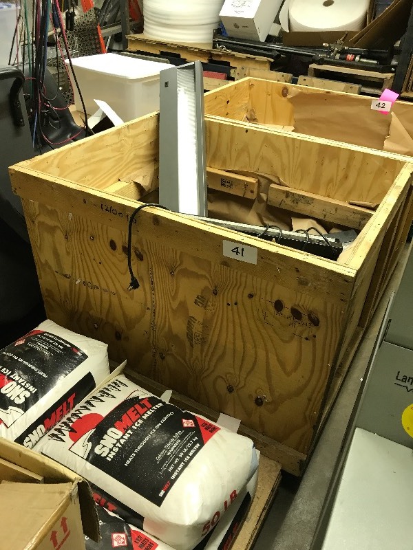 Crate with gear boxes