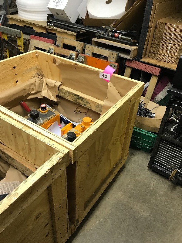 Crate with gear boxes