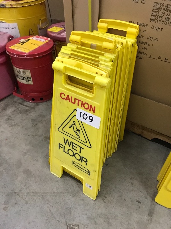 Lot of caution signs