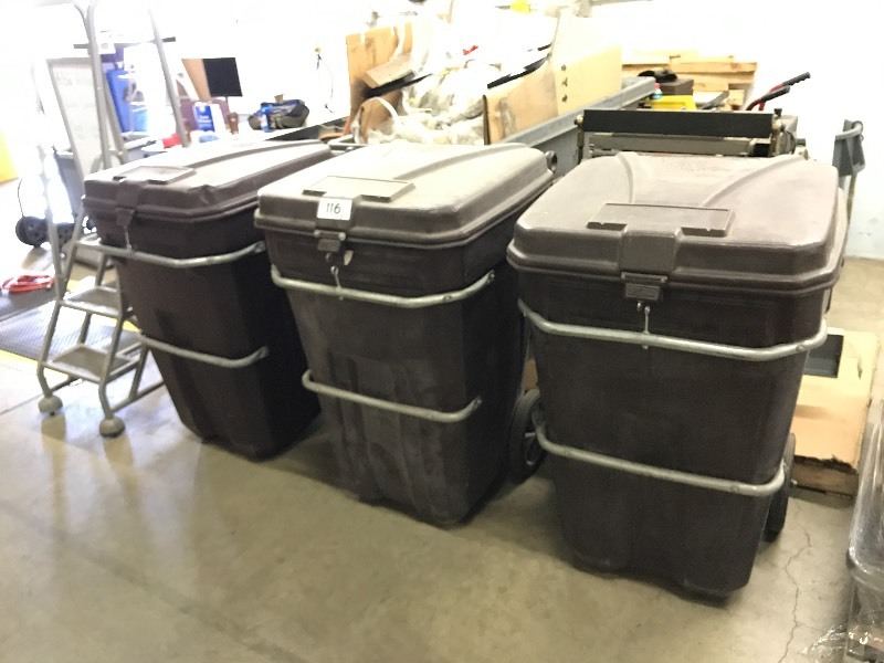 3 trash cans