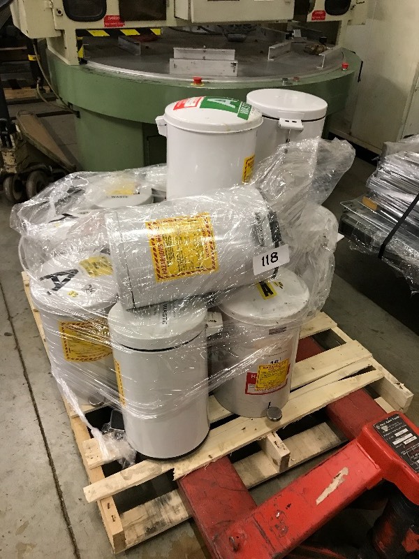 Lot of safety disposal cans