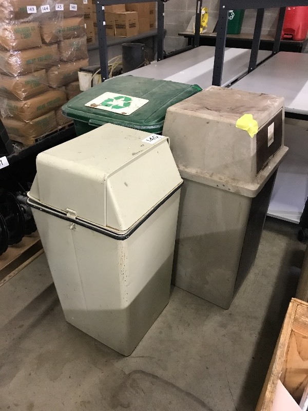 3 trash cans