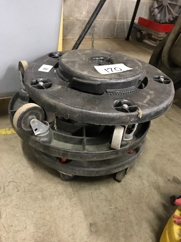 3 rolling trash can bases