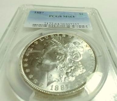 1887 Morgan Silver Dollar PCGS graded MS64