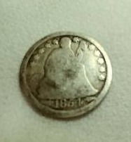 1854 Seated Liberty Dime