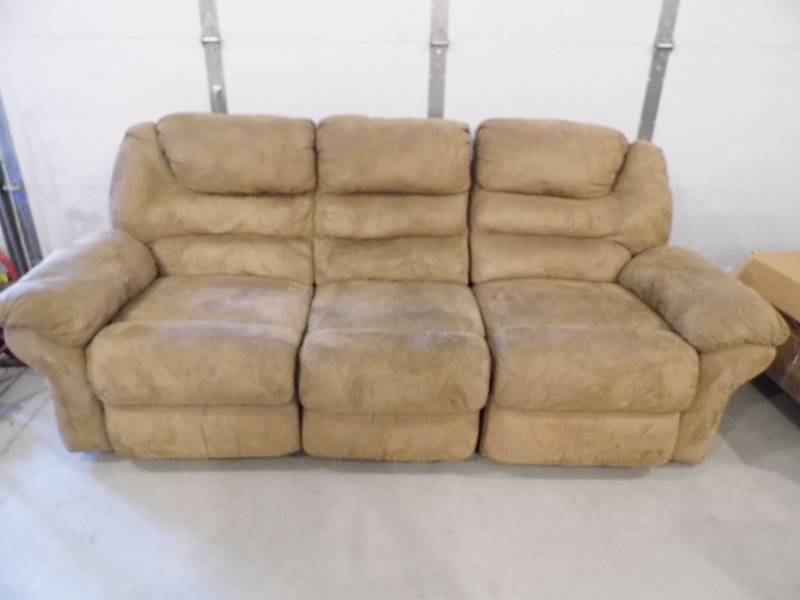 lot 2 image: Microfiber Sofa - Electric Recline
