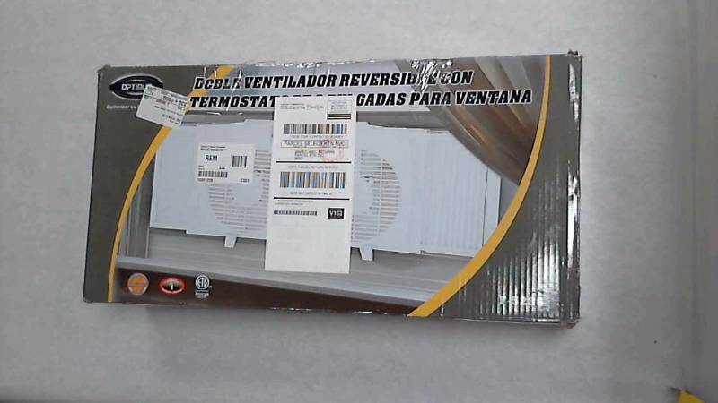 Optimus 8 Electric Reversible Window Fan w Thermometer