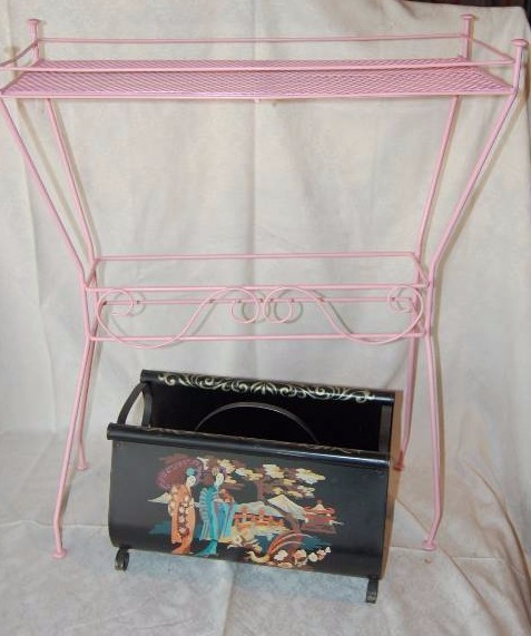 Metal Magazine Rack and Planter Stand