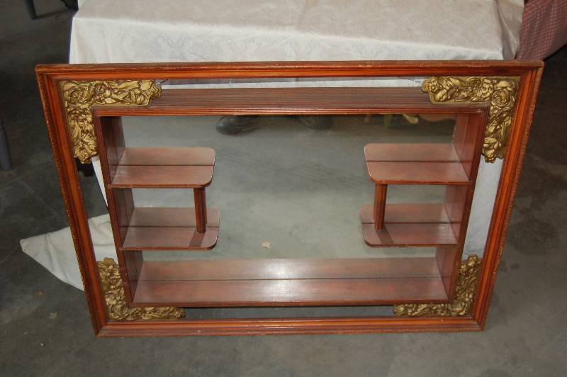 Framed Mirror Backed Shelf