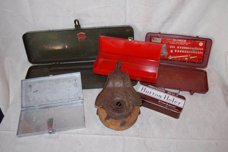 Pulley and Assorted Metal Boxes
