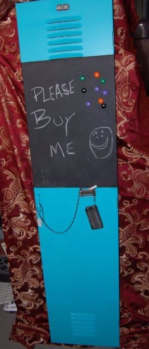 Locker Door with Chalkboard Sign