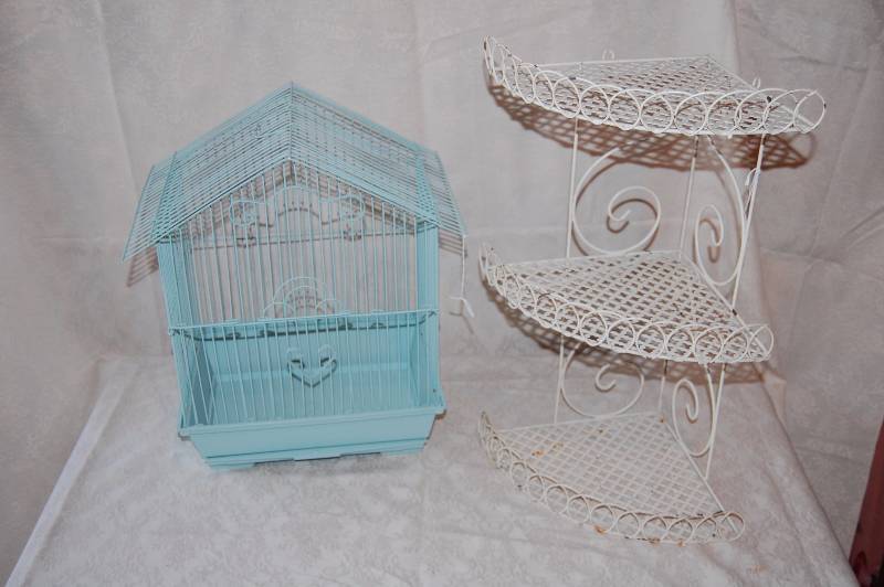 Wire Shelf and Bird Cage