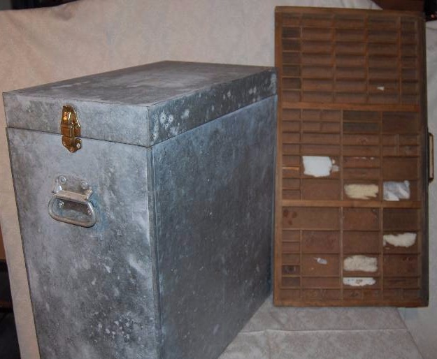 Large Metal Box and Type Set Drawer