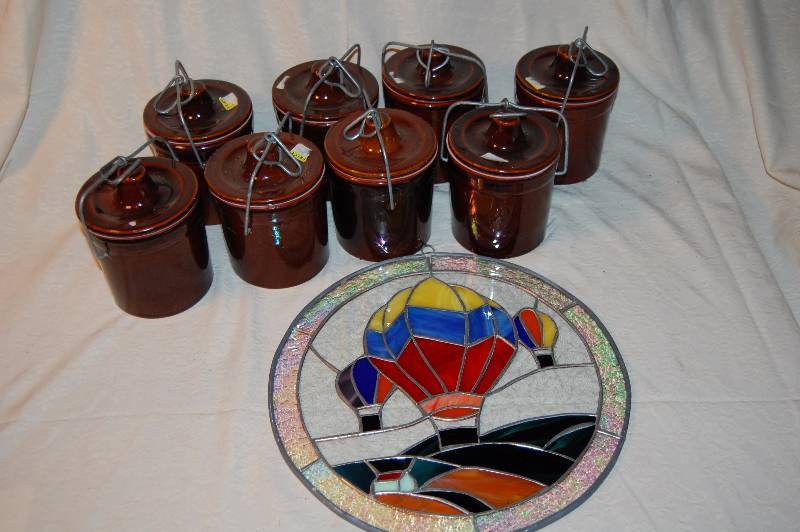 Matching Canisters and Stainglass Art