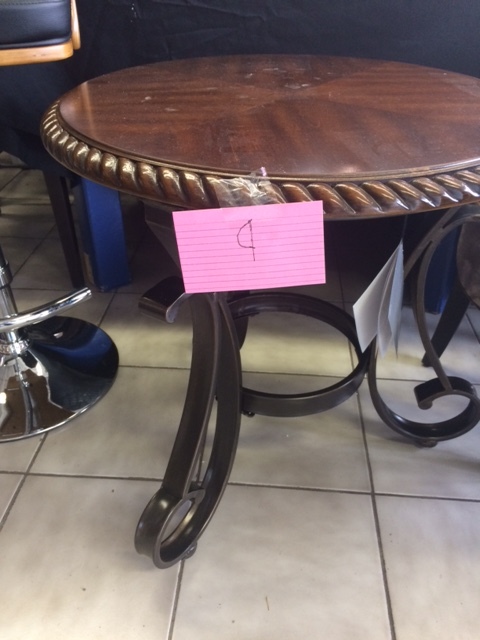 Round Wood End Table