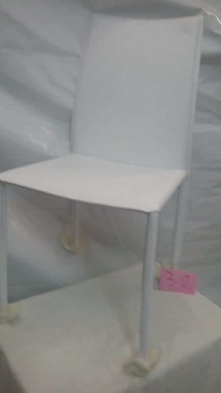 Modern White Leather Dining Chair
