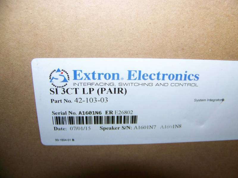 lot 52 image: (Pair) Extron Electronics, SI 3CT LP, In-Ceiling Speakers - NEW in Original Box