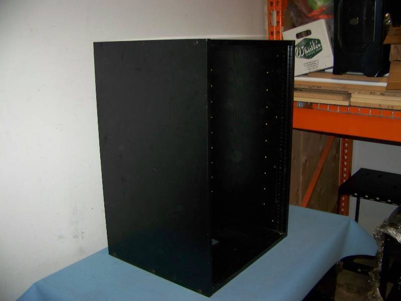 lot 96 image: Mid-Sized, Wood Encased, Audio  Video Equipment  Component Rack