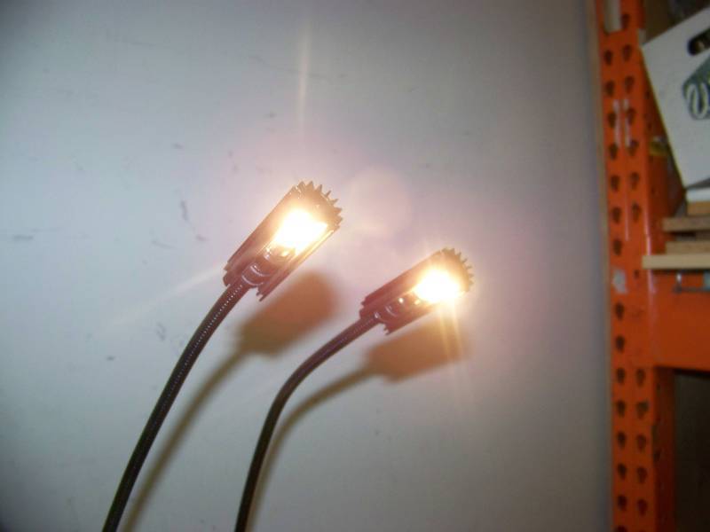 lot 85 image: (2) LittLite, 18, High Intensity, Gooseneck, BNC Task Lights with Dimmer Control and Weighted Base